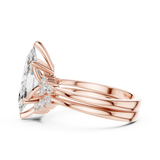 Gold Ring DDLR-440, Marquise center stone, Rose Gold, view 3