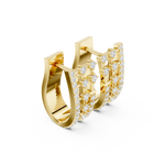 14K Solid Gold Lab Diamond Cluster Earrings, Yellow Gold, view 1