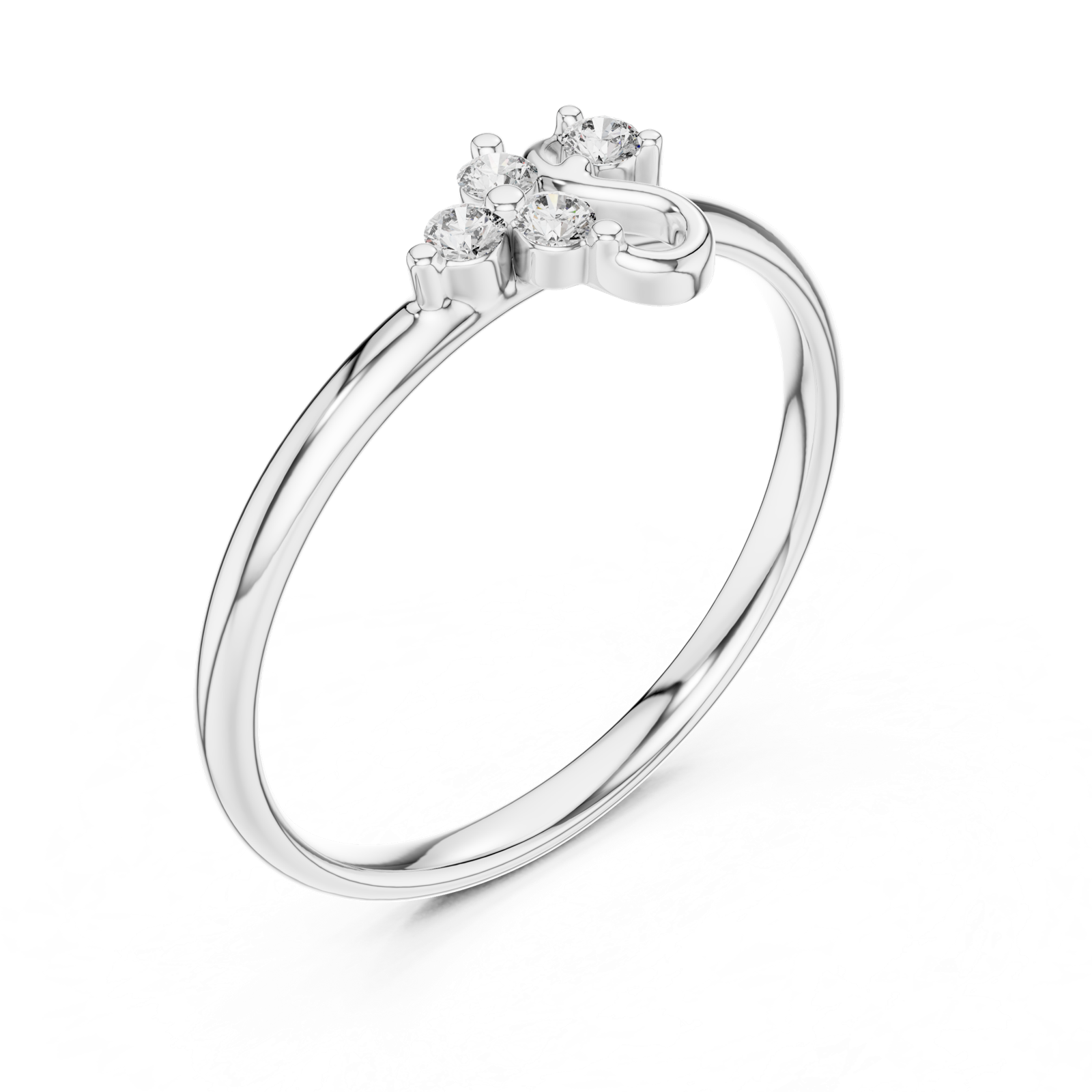 Gold Ring 1 (360), White Gold, view 2