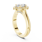 Gold Ring DDLR-338, Oval center stone, Yellow Gold, view 1