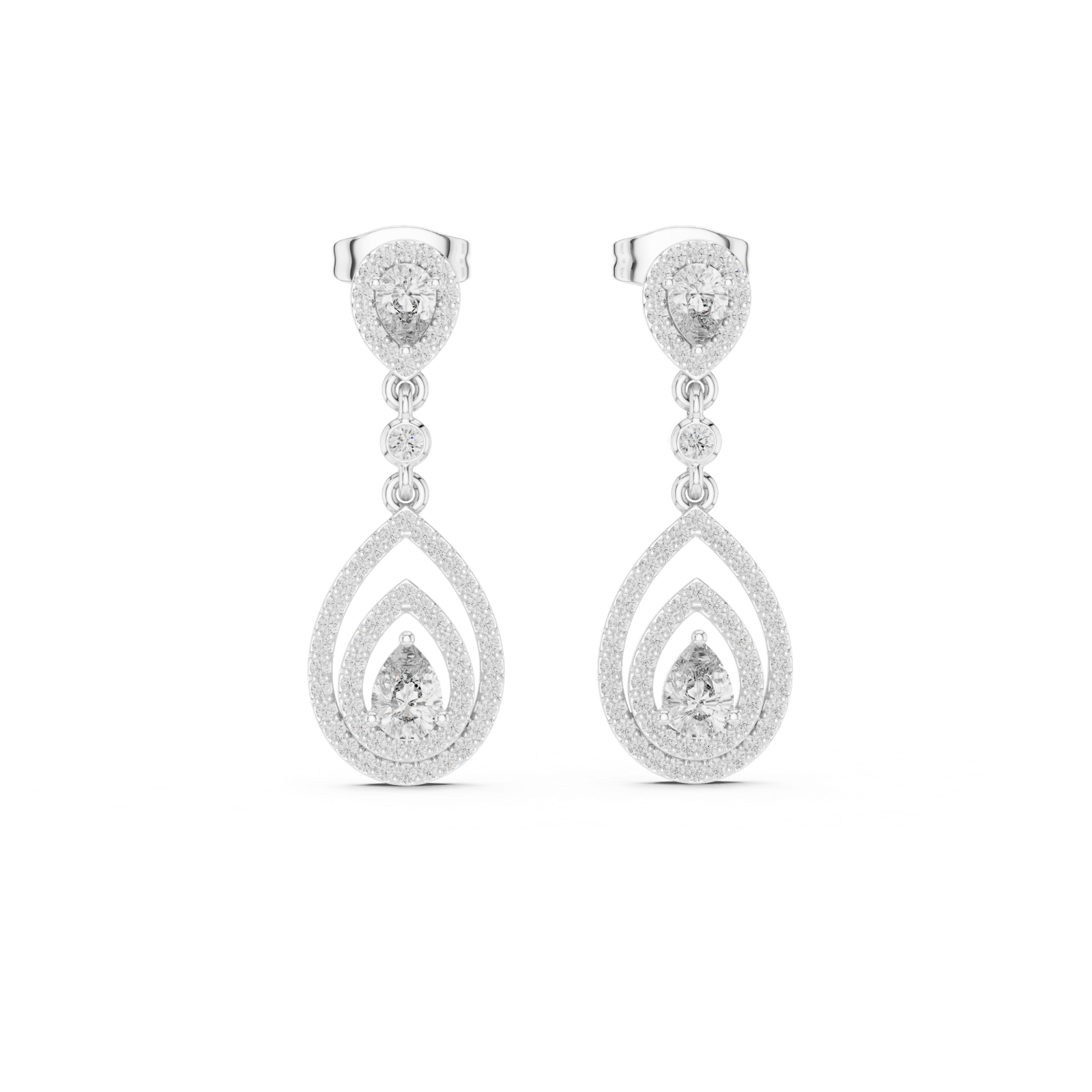 Gold Earrings 3-10007E_116_M, White Gold