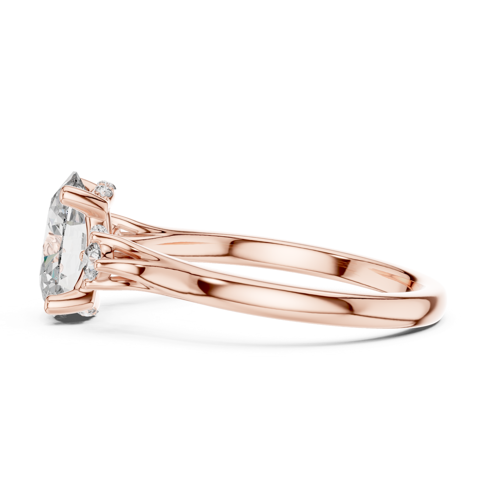 Gold Ring DDLR-164, Rose Gold, view 3