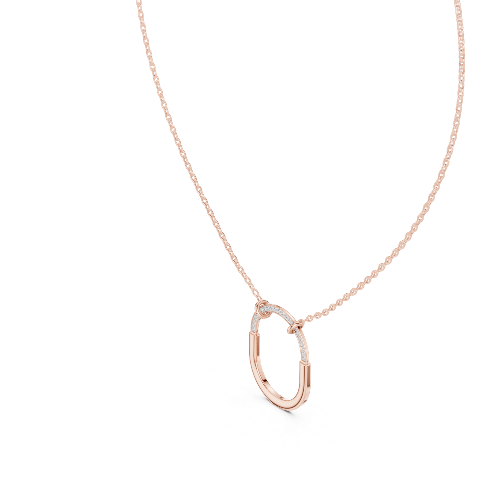 Gold Pendant 12-10002P, Rose Gold, view 2