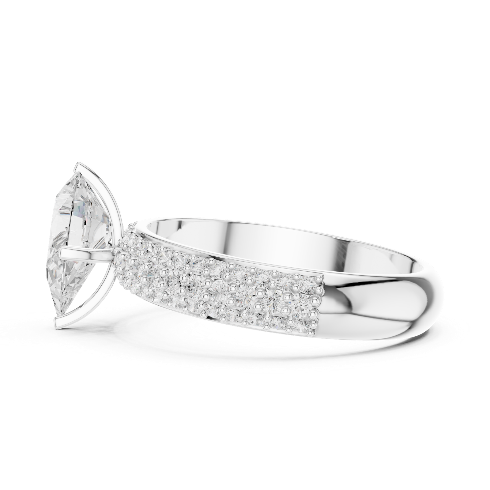Gold Ring DDLR-1086, White Gold, view 3