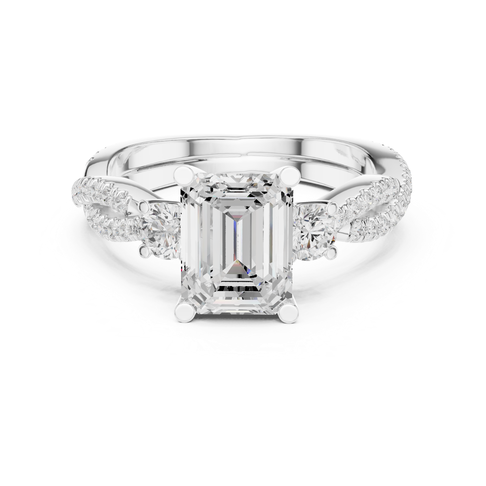 Gold Ring DDLR-281, White Gold, view 4