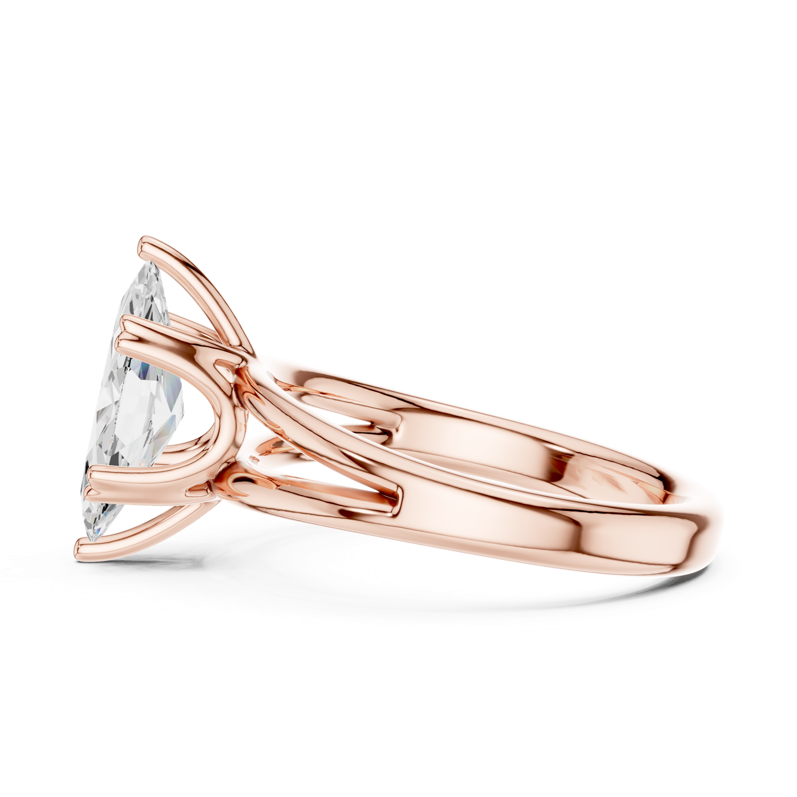 Gold Jewelry L36-7, Marquise center stone, Rose Gold, view 3