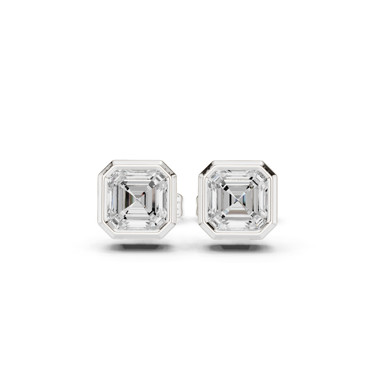 Gold Jewelry, Asscher center stone, White Gold