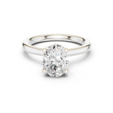 Gold Ring DDLR-176, Oval center stone, White Gold