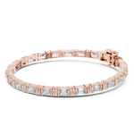 14K Solid Gold Lab Diamond Bracelet, Rose Gold, view 1