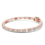 14K Solid Gold Lab Diamond Bracelet, Rose Gold, view 1