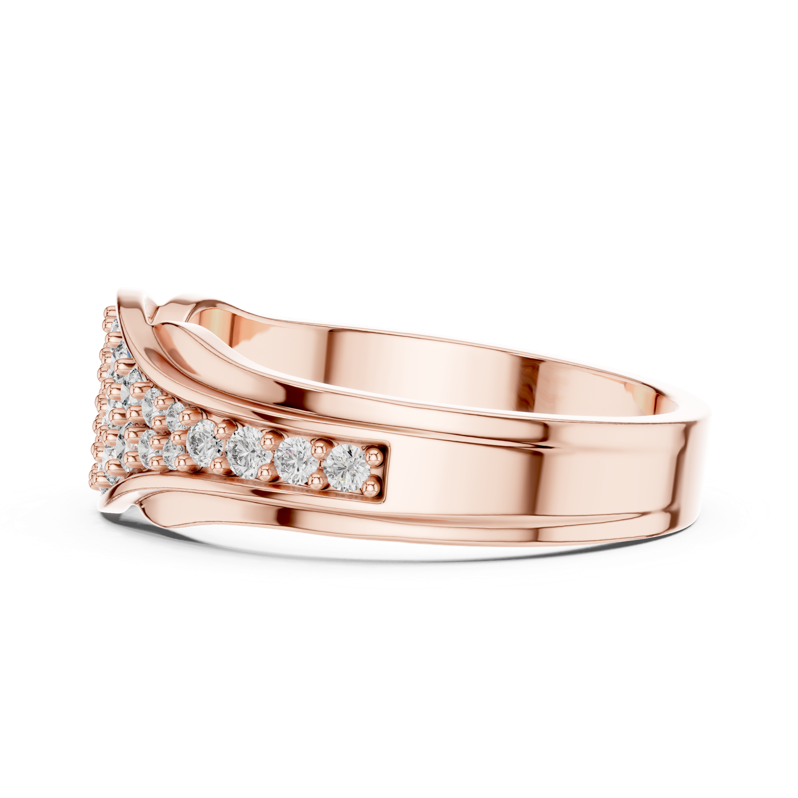 Gold Ring L03-1244, Rose Gold, view 3