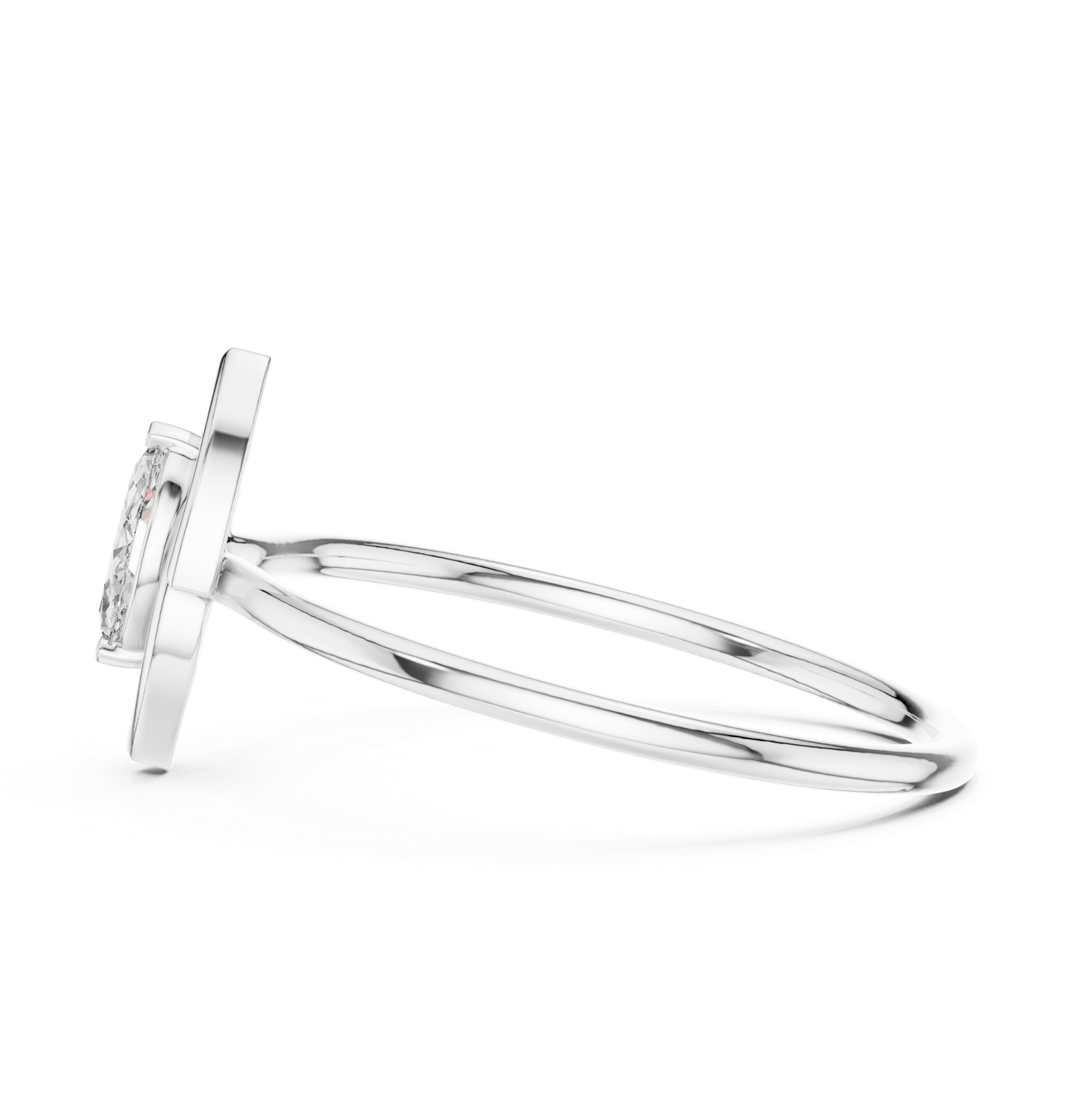 Gold Ring HLR-197, White Gold, view 3