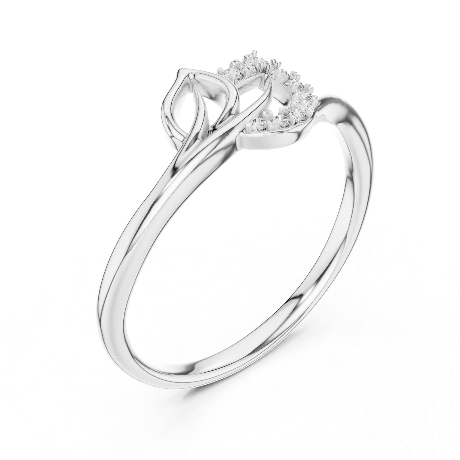 Gold Ring 12-10047@L, White Gold, view 2