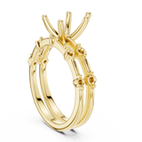 Gold Ring DDLR-441, Pear center stone, Yellow Gold, view 1