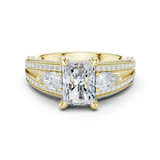 Gold Ring, Radiant center stone, Yellow Gold