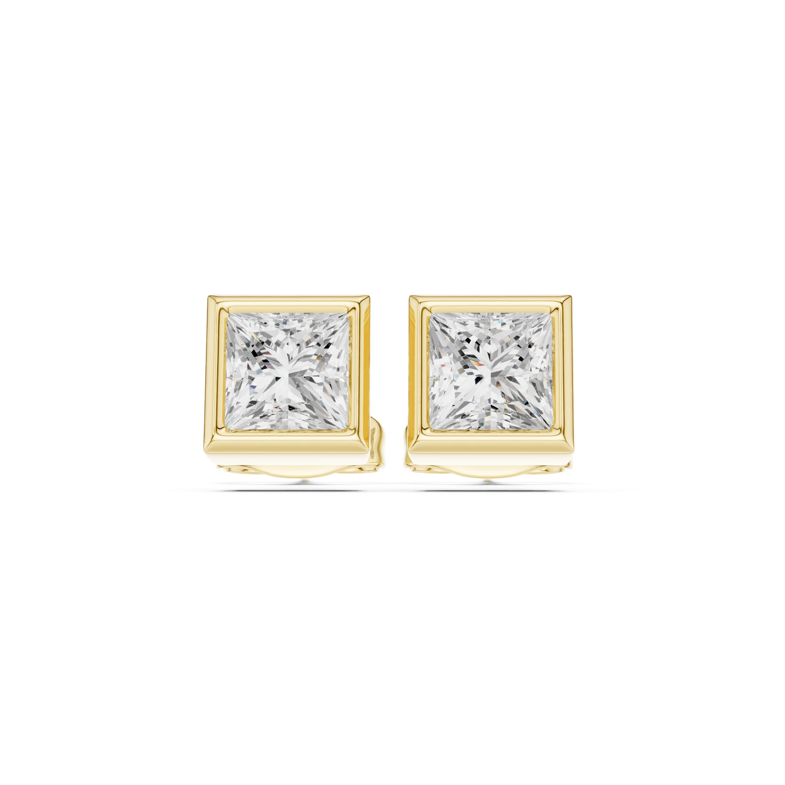 Gold Jewelry DDER-001, Princess center stone, Yellow Gold, view 4