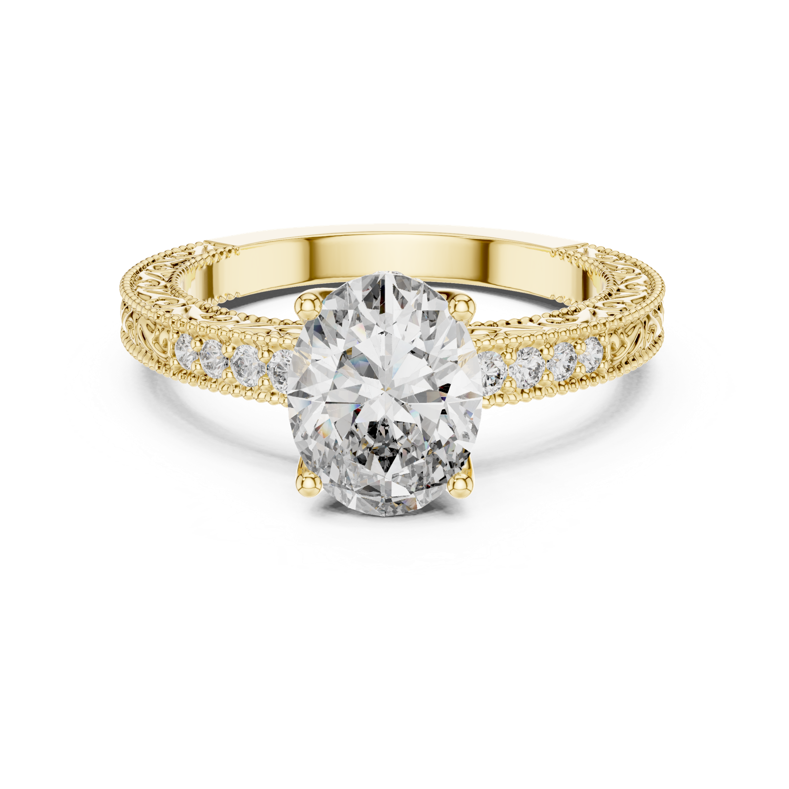 Gold Ring DDLR-166, Yellow Gold, view 4