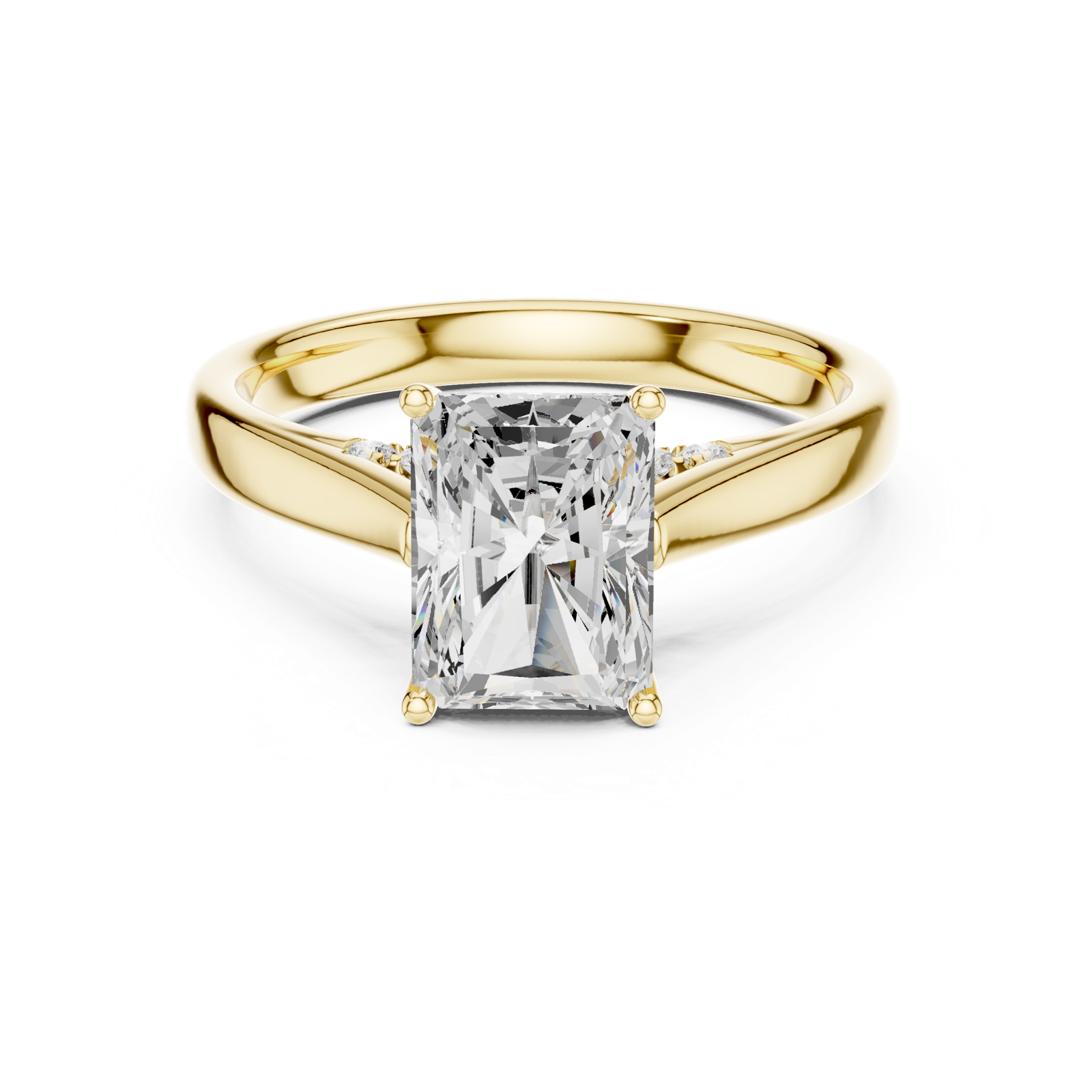 Gold Jewelry L36-18, Radiant center stone, Yellow Gold, view 4