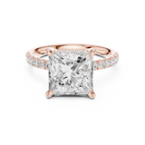 Gold Ring DDLR-259, Princess center stone, Rose Gold, view 4