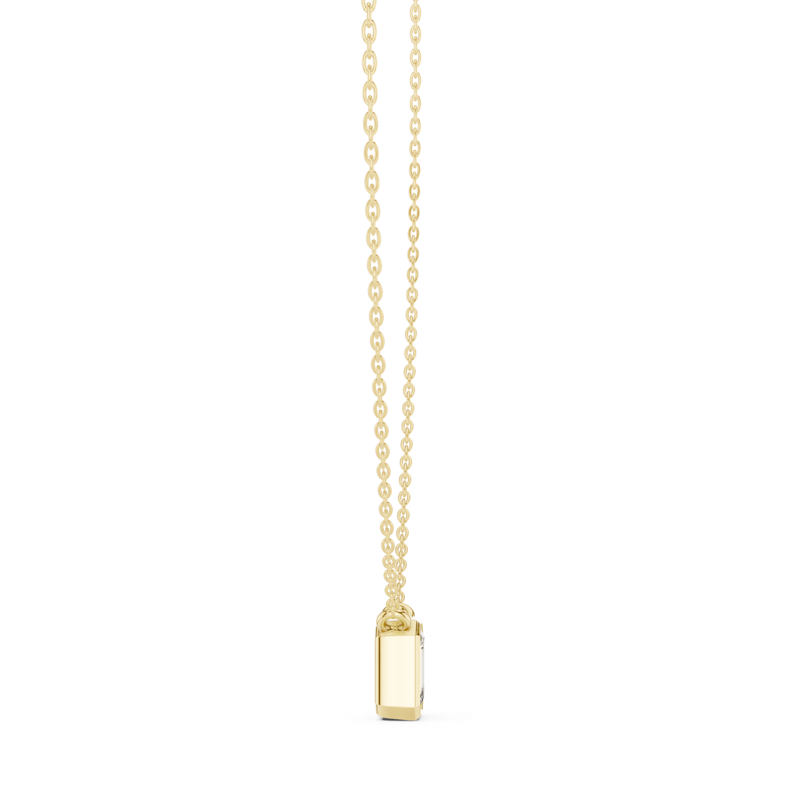 14K Solid Gold Lab Diamond Solitaire Pendant Necklace, Yellow Gold, view 3