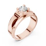 14K Solid Gold Lab Diamond Solitaire Ring, Rose Gold, view 2