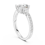 Gold Ring DDLR-037, Oval center stone, White Gold, view 1