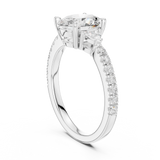 Gold Ring DDLR-037, Oval center stone, White Gold, view 1