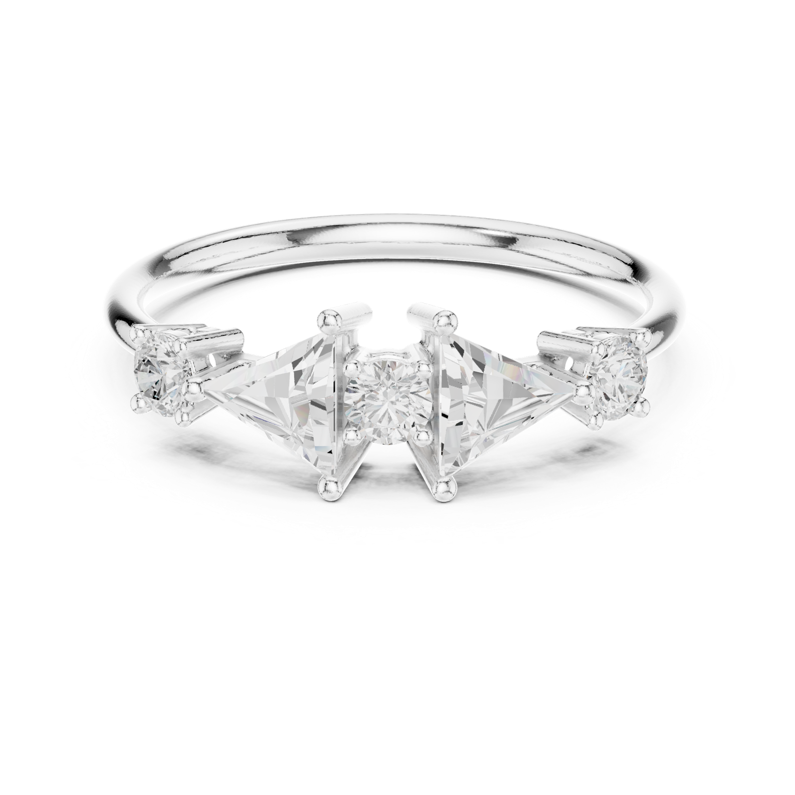Gold Ring HLR-239, White Gold, view 4