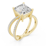 Gold Jewelry L36-25, Radiant center stone, Yellow Gold, view 2