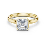 Gold Jewelry, Asscher center stone, Yellow Gold