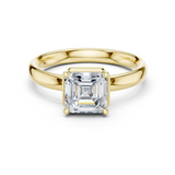 Gold Jewelry, Asscher center stone, Yellow Gold
