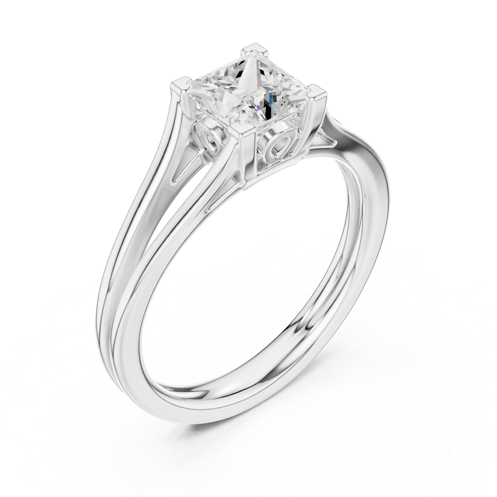 Gold Ring DDLR-572, White Gold, view 2