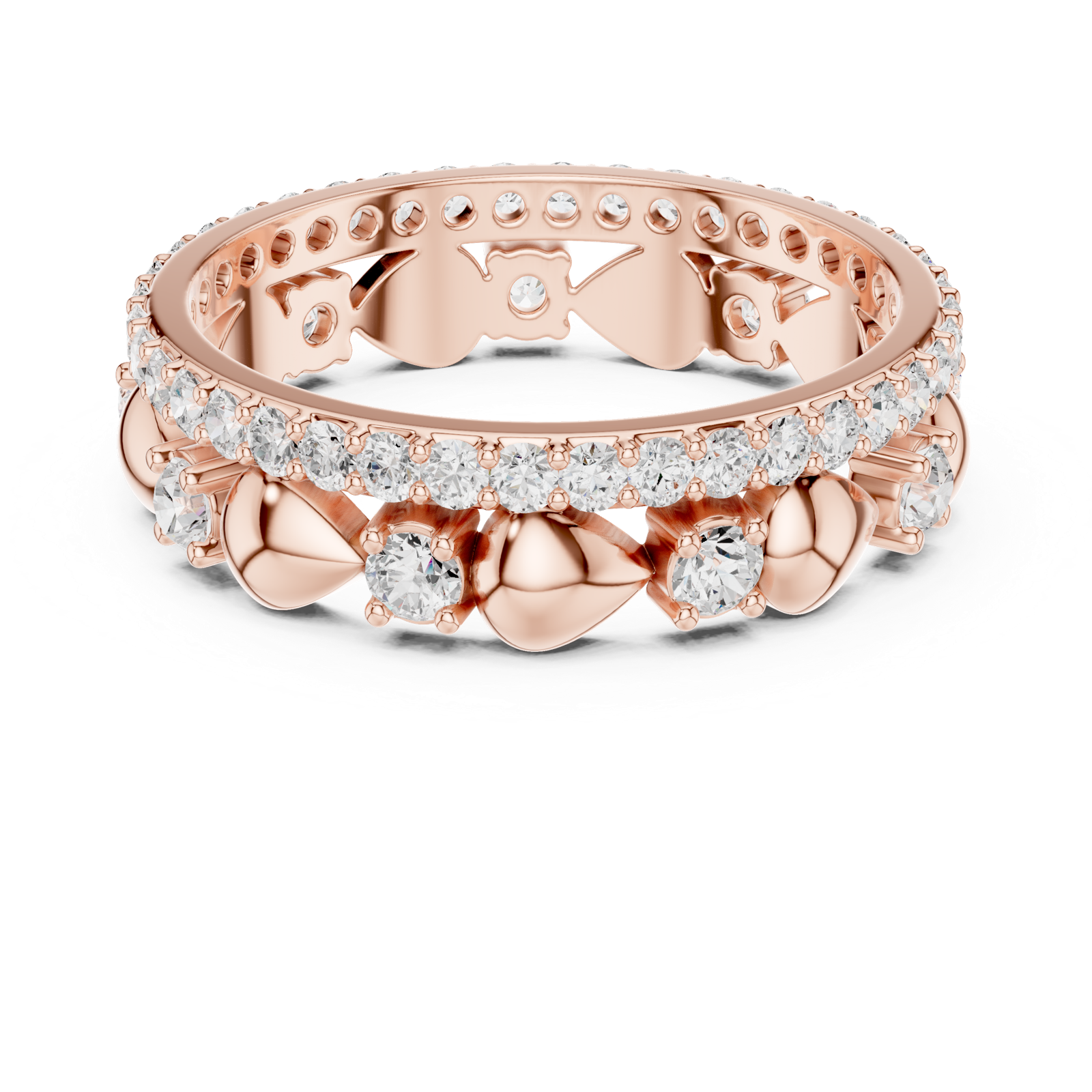 Gold Ring R30, Rose Gold, view 4