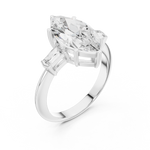 Gold Jewelry L35-67, Marquise center stone, White Gold, view 2