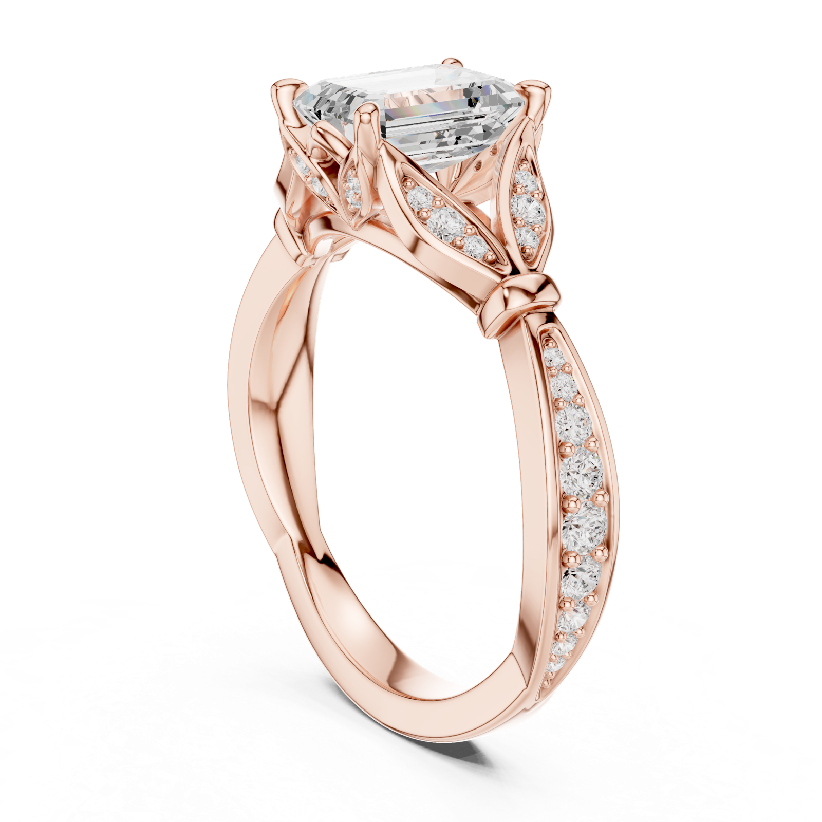 Gold Ring DDLR-257, Rose Gold, view 1