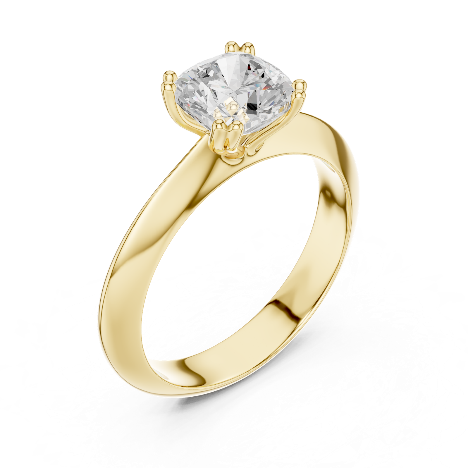 Gold Jewelry L36-8, Cushion center stone, Yellow Gold, view 2