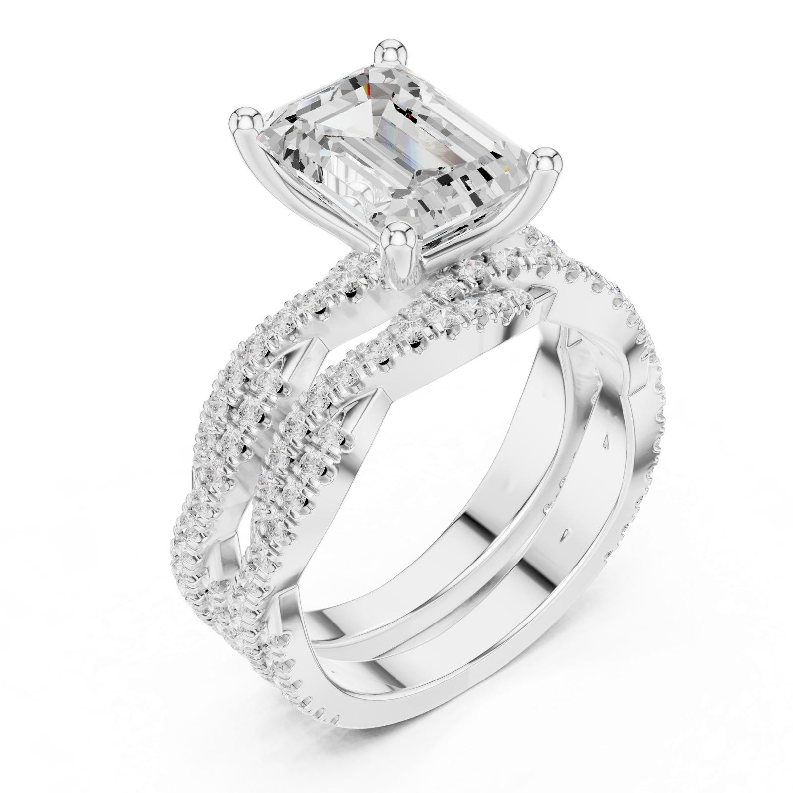 Gold Ring DDLR-300, White Gold, view 2