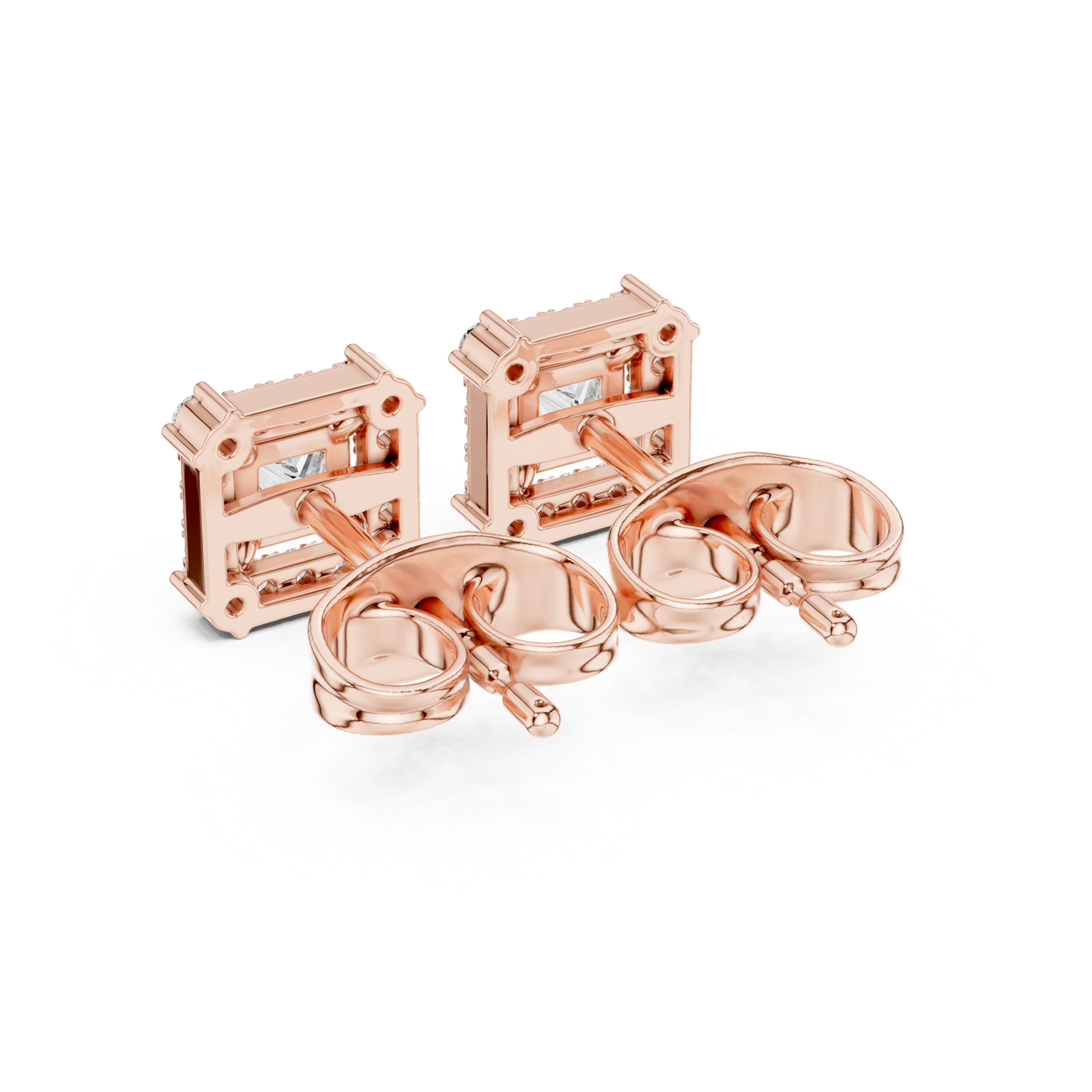Gold Earrings 3-10003E_111_S, Rose Gold, view 3