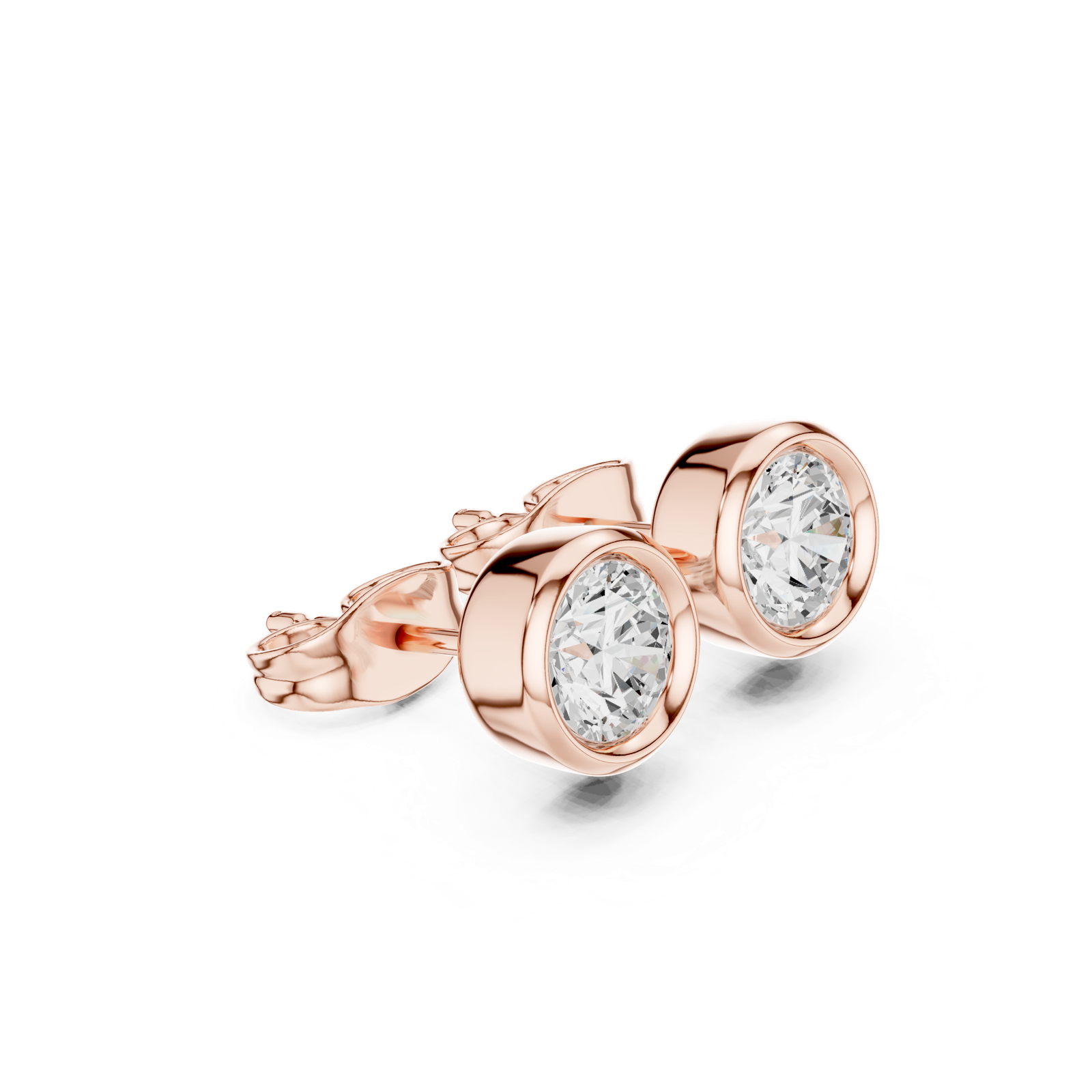 Gold Jewelry DDER-001, Round center stone, Rose Gold, view 1