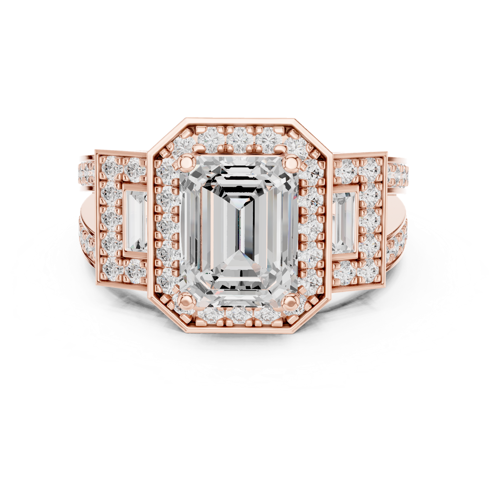 Gold Ring DDLR-266, Rose Gold, view 4