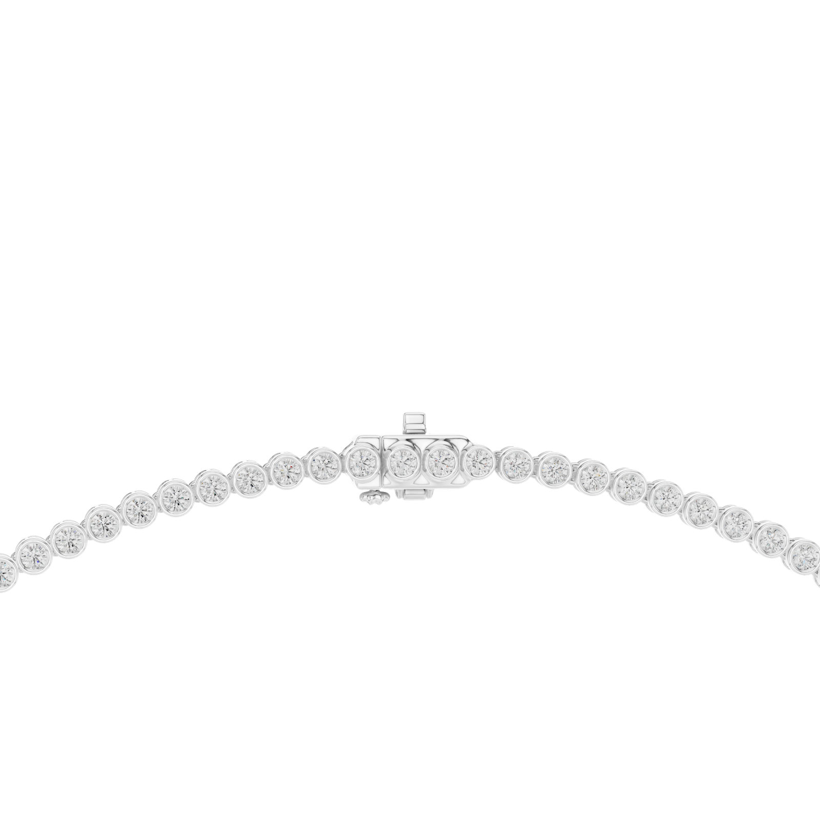 14K Solid Gold Lab Diamond Tennis Necklace, White Gold, view 4