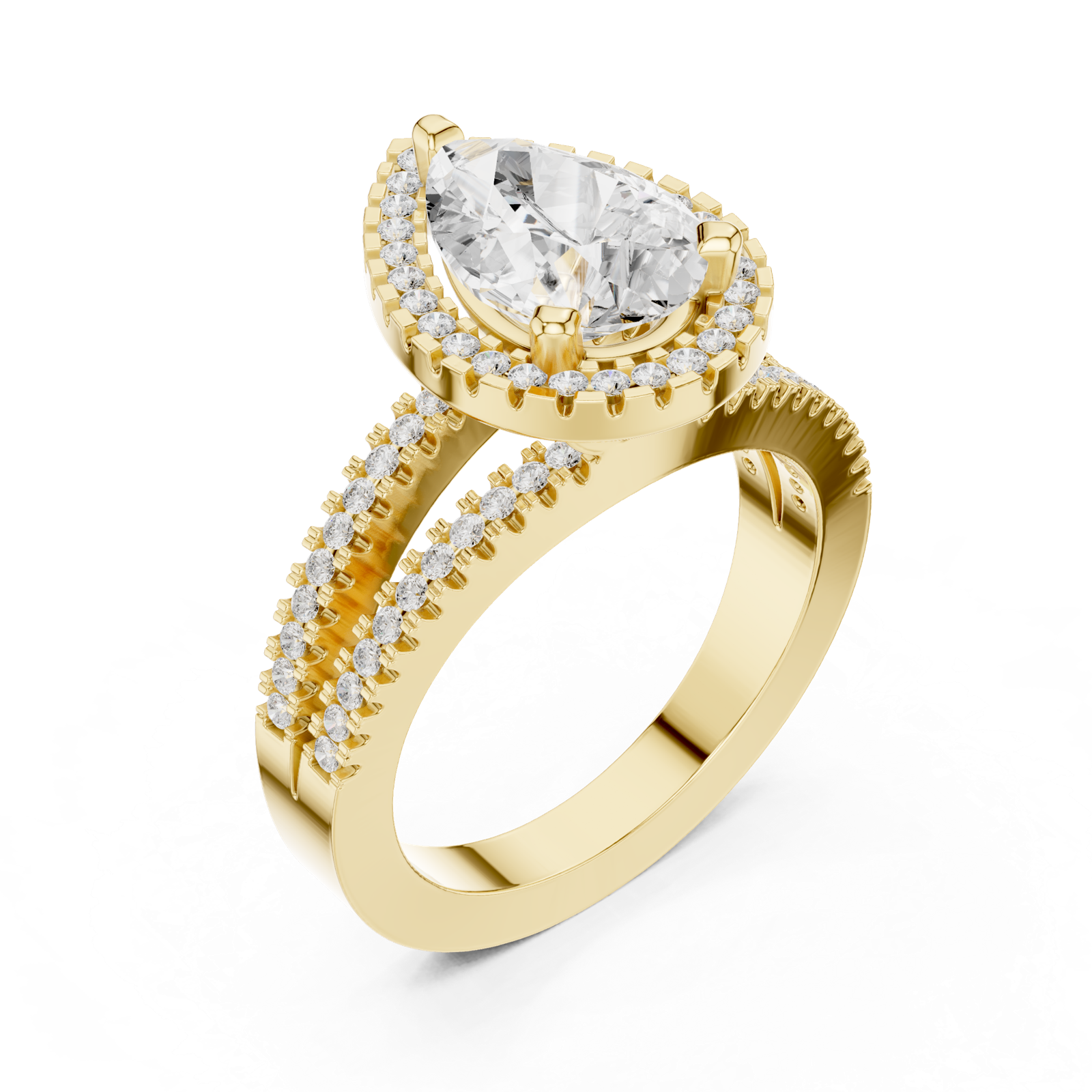 Gold Ring DDLR-350, Yellow Gold, view 2