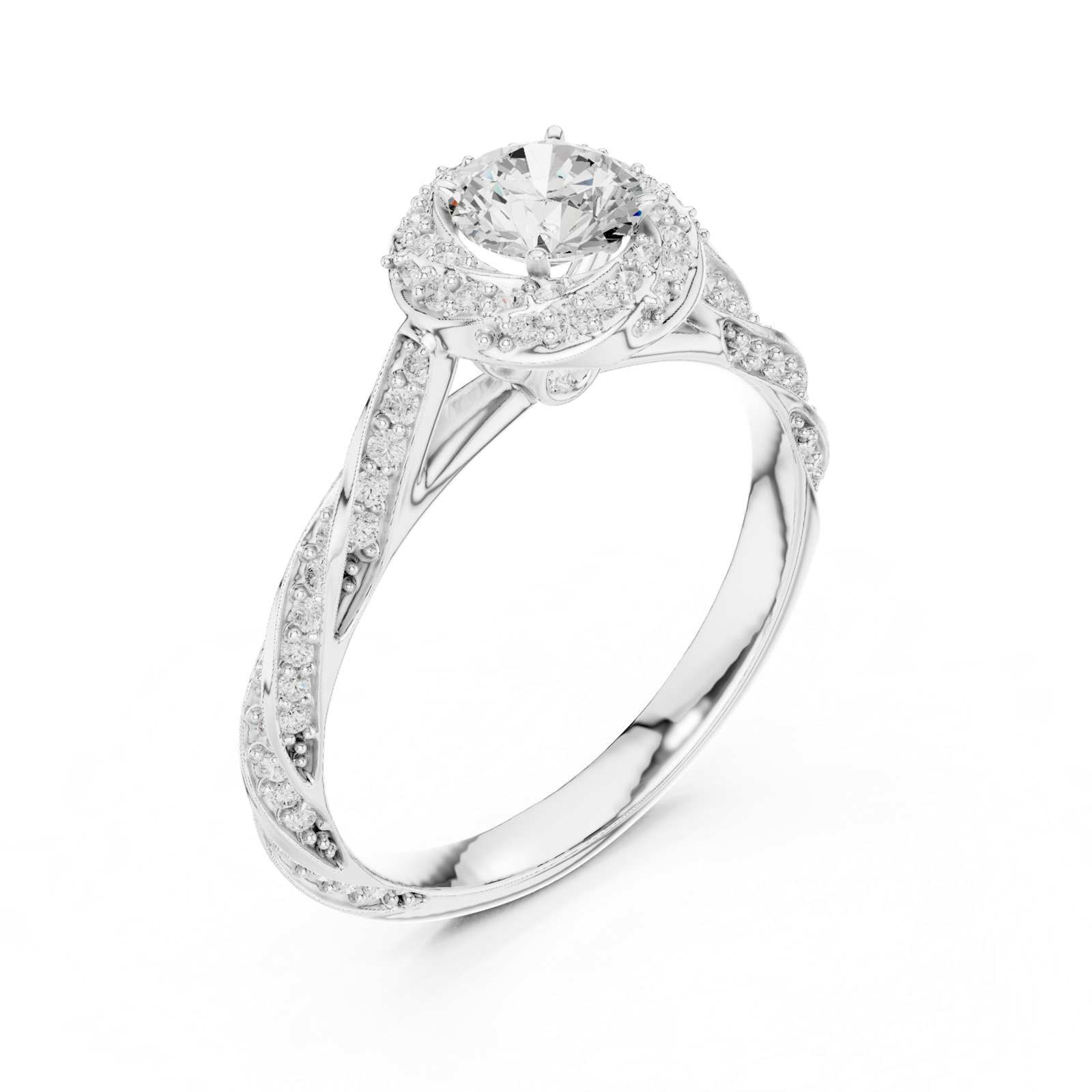 Gold Ring LR-0260, White Gold, view 2