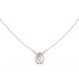 Gold Jewelry DDPS-001, Pear center stone, Rose Gold