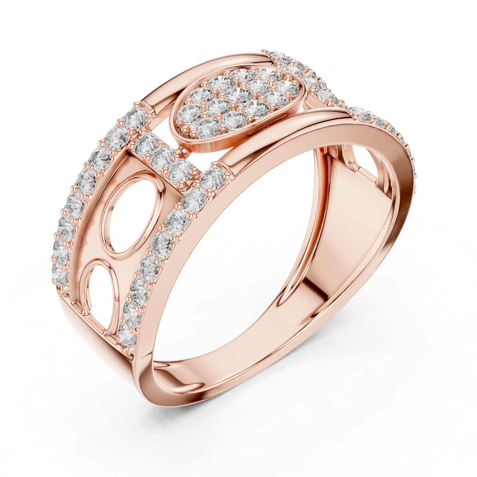 Gold Ring LR-01 (13), Rose Gold, view 2