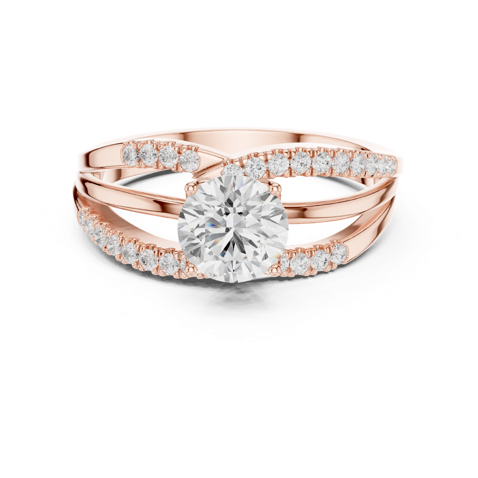 Gold Ring DDLR-356, Rose Gold, view 4