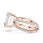 Gold Jewelry, Emerald center stone, Rose Gold, view 3