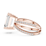 Gold Jewelry, Emerald center stone, Rose Gold, view 3