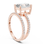 Gold Jewelry L35-39, Radiant center stone, Rose Gold, view 1