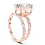 Gold Jewelry L35-39, Radiant center stone, Rose Gold, view 1